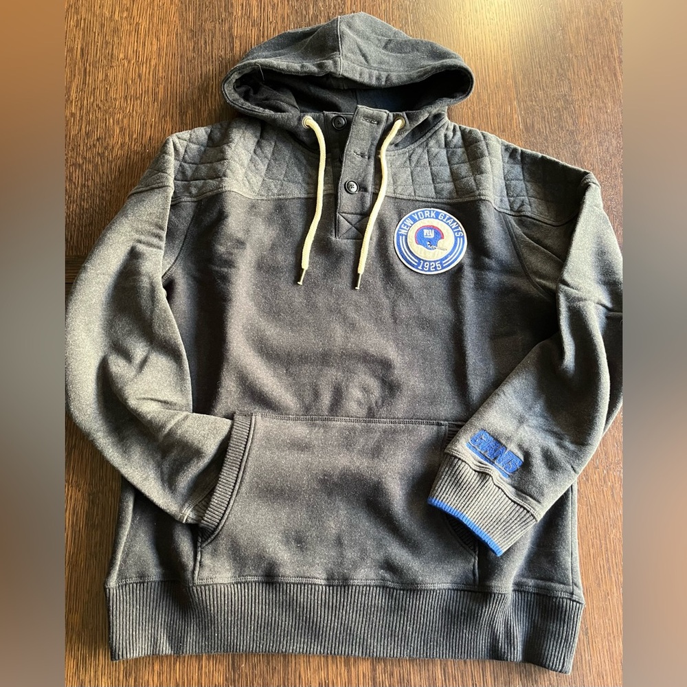 New York Giants NFL Mitchell & Ness Throwback Black Hoodie. Size Large.